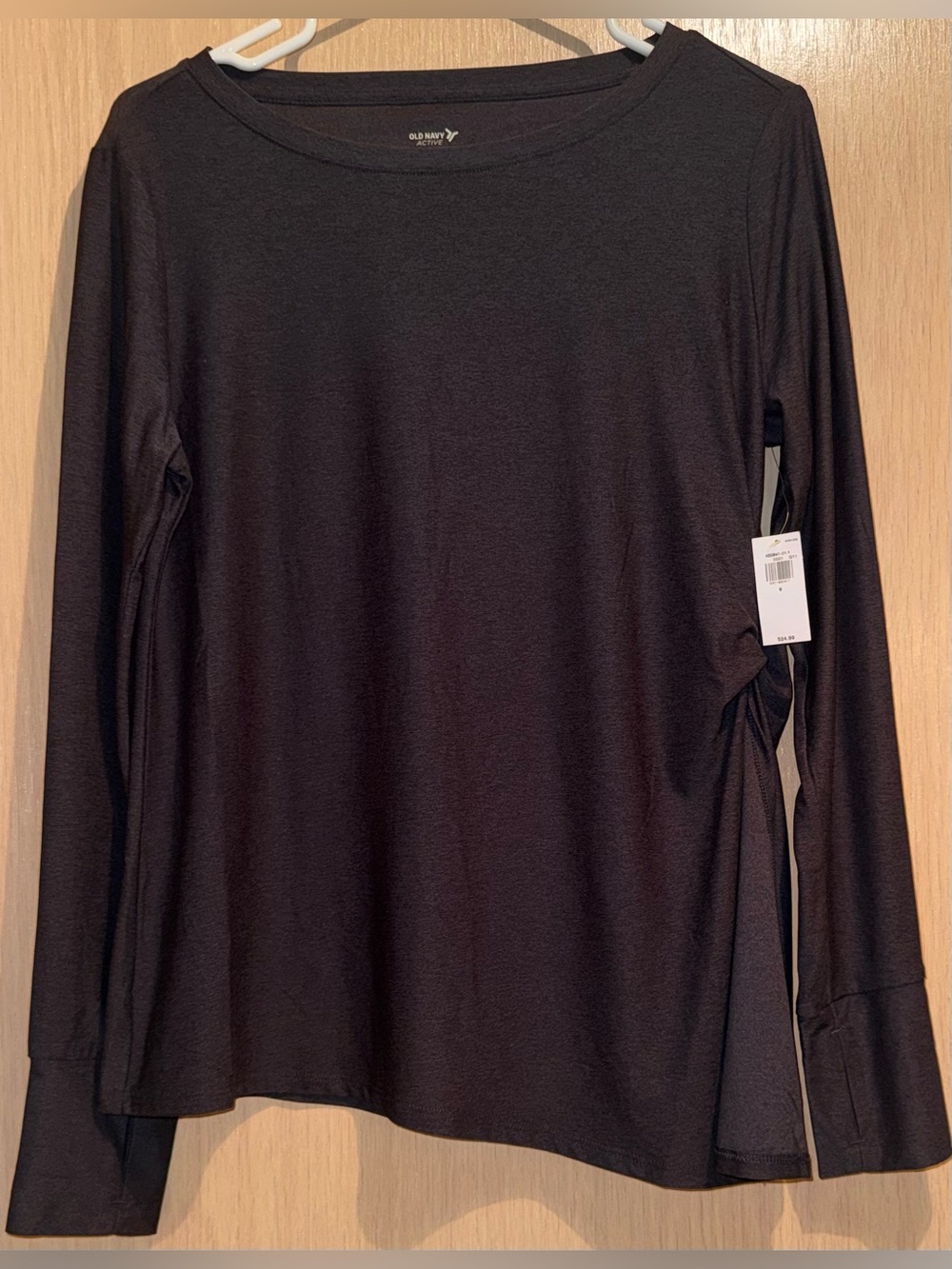 Old Navy Black Long-Sleeve Crewneck Tee